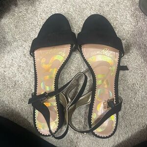 Black suede like new sandals